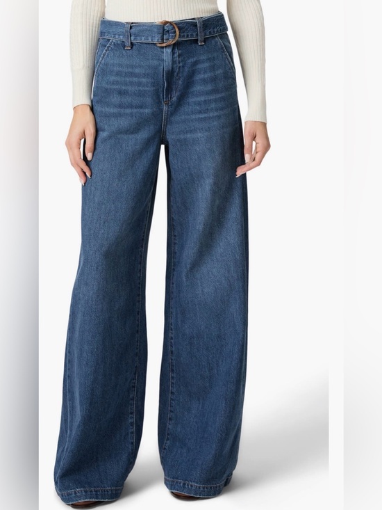 PAIGE Denim - PAIGE Cameron High Waist Wide-Leg Belted Jeans